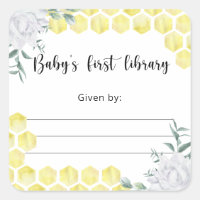 Bee Baby Shower bookplate, books for baby