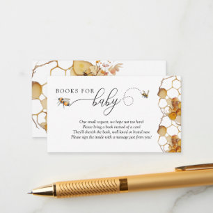 Bee Baby Shower Books for Baby Enclosure Card