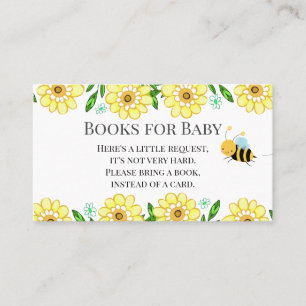 Bee Baby Shower Books for Baby Request Business Ca Card