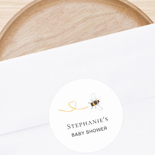 Bee Baby Shower Classic Round Sticker