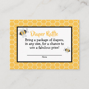 Bee Baby Shower Diaper Raffle Cards