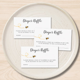 Bee Baby Shower Diaper Raffle Enclosure Card