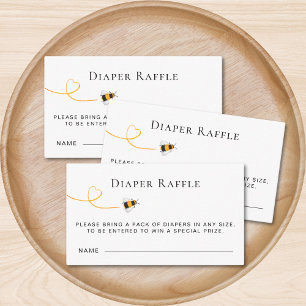 Bee Baby Shower Diaper Raffle Enclosure Card