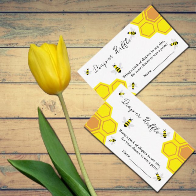 Bee Baby Shower Diaper Raffle Enclosure Card (Creator Uploaded)