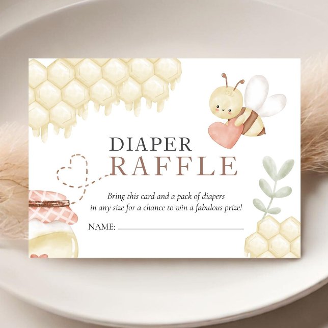 Bee Baby Shower Diaper Raffle Enclosure Card (Creator Uploaded)