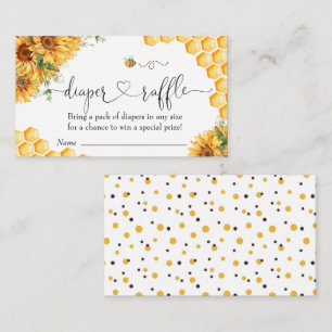 Bee Baby Shower Diaper Raffle  Enclosure Card