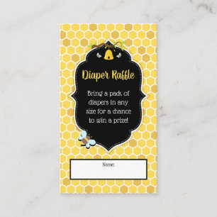 Bee Baby Shower Diaper Raffle Enclosure Card
