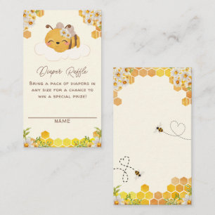 Bee Baby Shower Diaper Raffle Honeycombs Floral En Enclosure Card