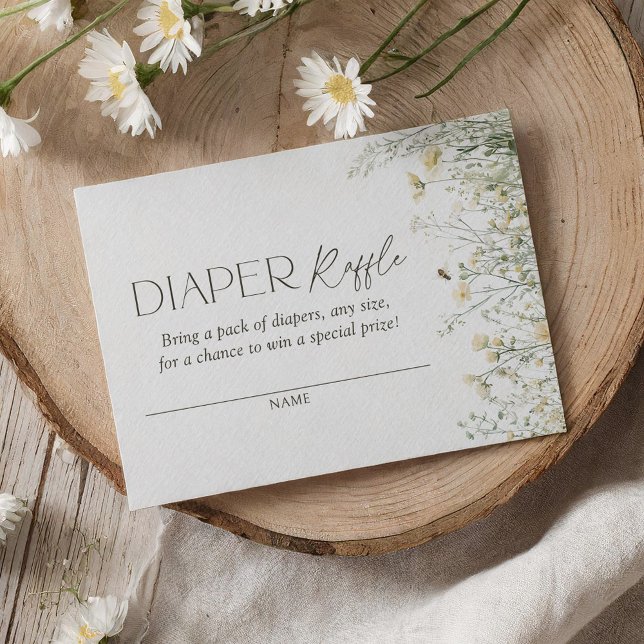 Bee Baby Shower Diaper Raffle Ticket Enclosure Card (Creator Uploaded)
