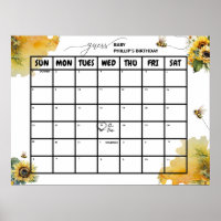 Bee Baby Shower | Due Date Poster