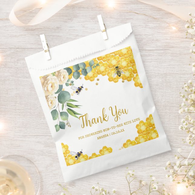 Bee Baby Shower Favour Bags (Clipped)