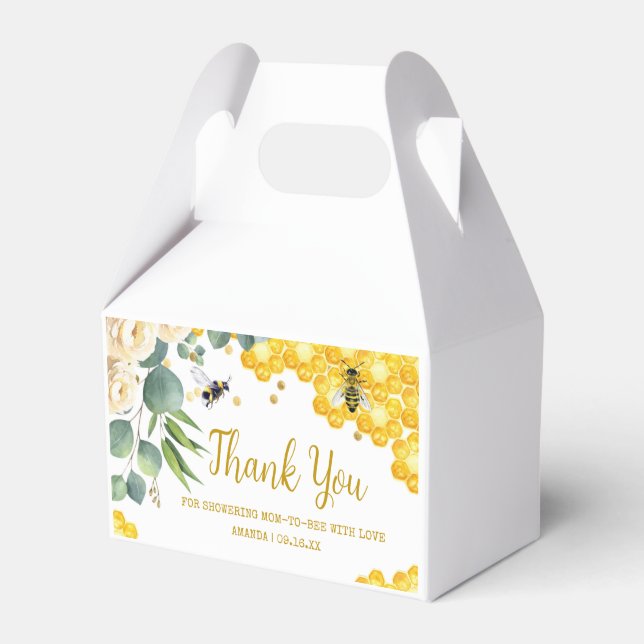Bee Baby Shower Favour Box (Front Side)
