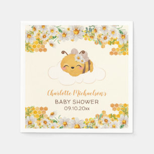 Bee Baby Shower Floral Honeycomb Napkin