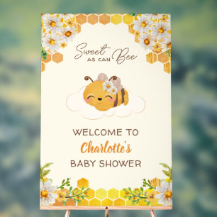 Bee Baby Shower Floral Honeycomb Welcome Acrylic Sign