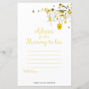 Bee Baby Shower Game - Advice for Mummy to BEE