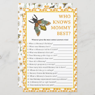 Bee Baby Shower Game Who Knows Mummy Best