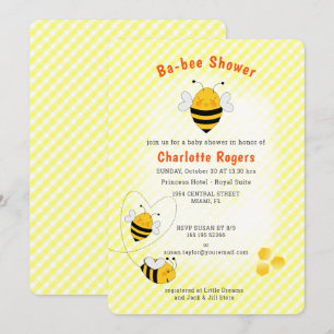 Bee Baby shower Gender Neutral Cute Invitation