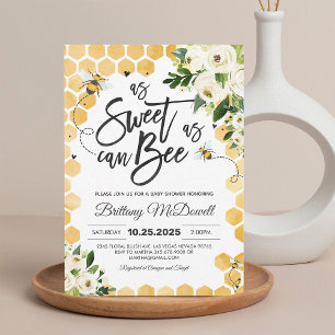 Bee Baby Shower Gender Neutral Invitation 