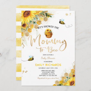 Bee Baby Shower Gender Neutral Mummy To Bee Invitation