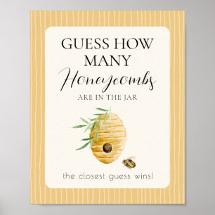 Bee Baby Shower Guess How Many Game Table Sign