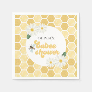 Bee Baby Shower honeycomb and daisies Napkin