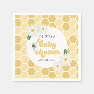 Bee Baby Shower honeycomb and daisies Napkin