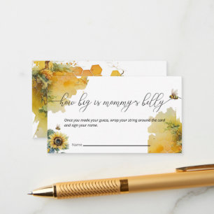 Bee Baby Shower How Big is Mummy's Belly Game Enclosure Card