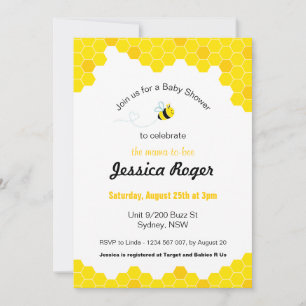 Bee Baby Shower Invitation