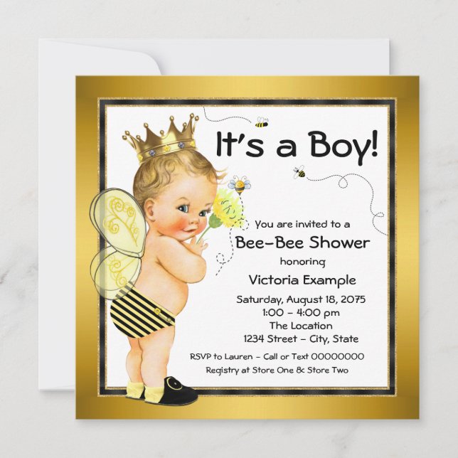 Bee Baby Shower Invitation (Front)