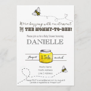 Bee Baby Shower Invitation