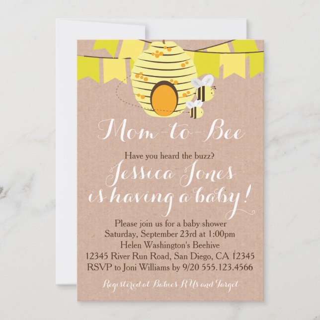 Bee Baby Shower Invitation (Front)
