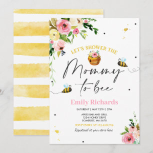 Bee Baby Shower Invitation Floral Mummy To Bee
