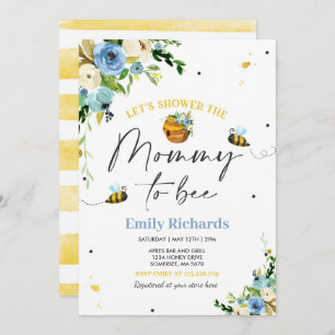Bee Baby Shower Invitation Floral Mummy To Bee