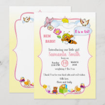 Bee Baby Shower Invitation for Girl