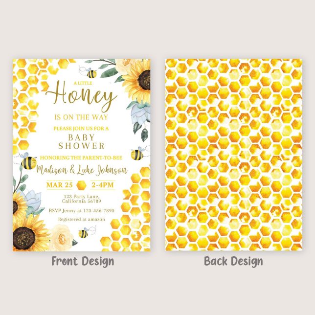Bee Baby Shower Invitation Honey Baby Shower Invit (Creator Uploaded)