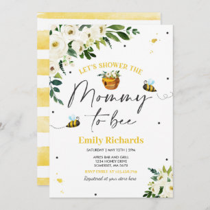 Bee Baby Shower Invitation Yellow Mummy To Bee