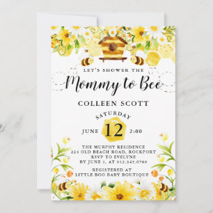 Bee Baby Shower Invitation Yellow Mummy to Bee