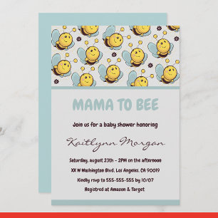 Bee baby shower invitations Mama to bee Bumblebee