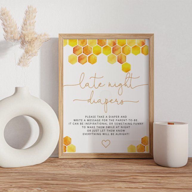 Bee Baby Shower Late Night Diapers Game. Poster (Creator Uploaded)