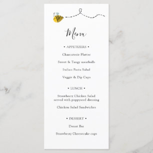 Bee Baby Shower Menu