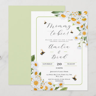 Bee Baby Shower Mommy to Bee As Sweet As Can Bee Invitation
