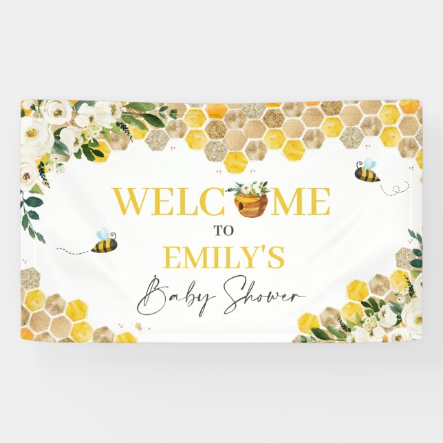Bee Baby Shower Mummy To Bee Gender Neutral Banner (Horizontal)