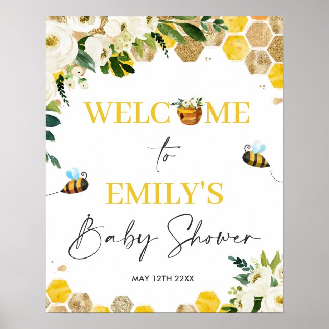 Bee Baby Shower Mummy To Bee Gender Neutral Poster (Front)