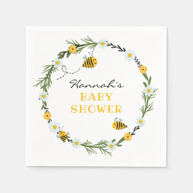 Bee Baby Shower Napkin (Front)
