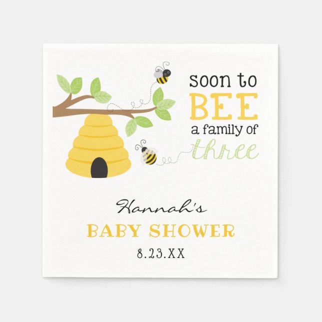 Bee Baby Shower Napkin (Front)