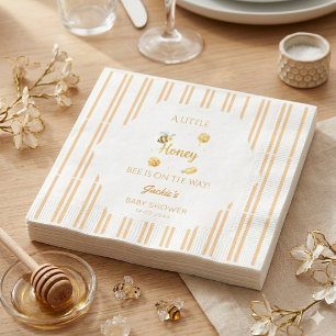 Bee Baby Shower Napkins, Watercolor Bumblebee Napkin