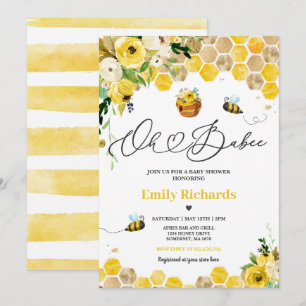 Bee Baby Shower Oh Babee Mummy To Bee Baby Shower Invitation