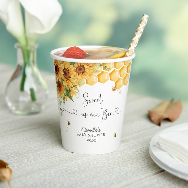 Bee Baby Shower Paper Cups (Insitu)