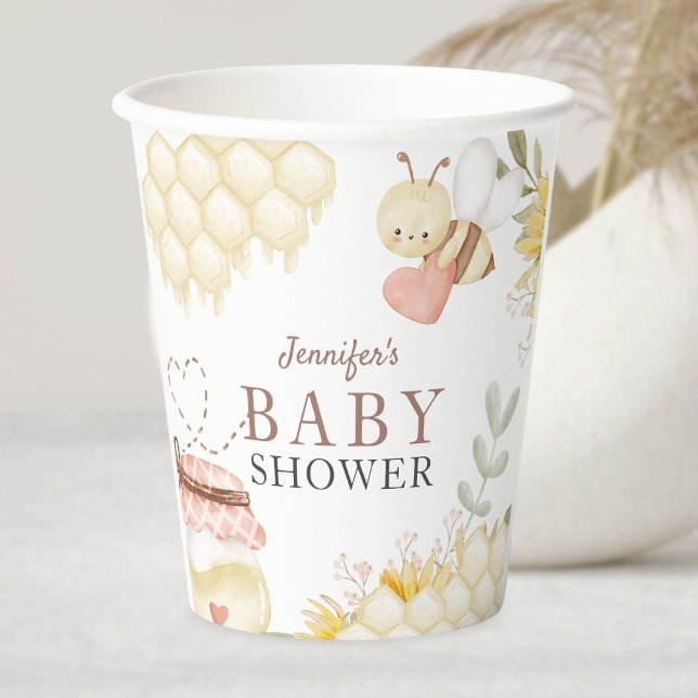 Bee Baby Shower Paper Cups (Creator Uploaded)