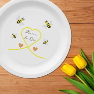 Bee Baby Shower Paper Plate